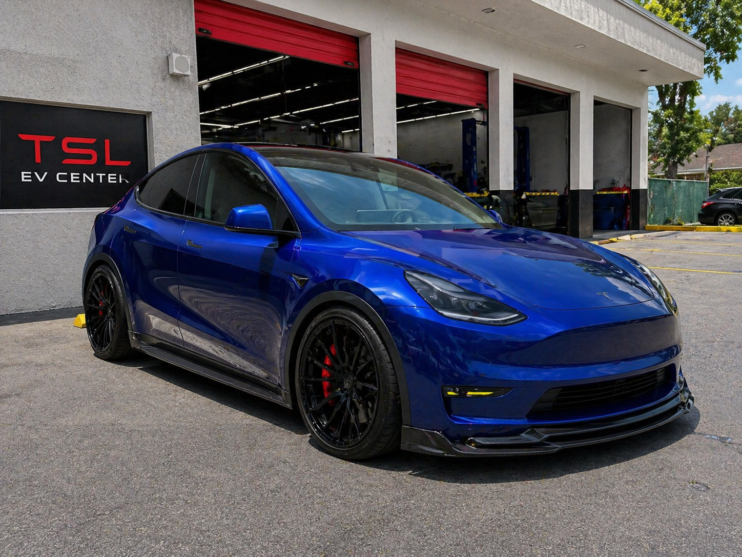 Tesla Model Y blue performance build at TSL EV Center Fort Lauderdale